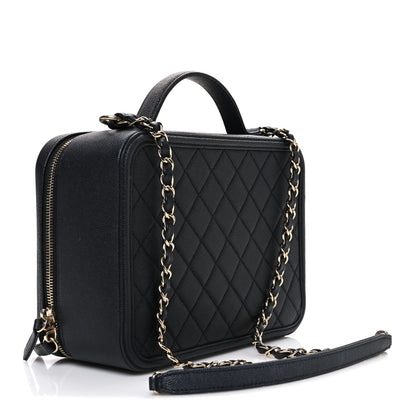 Chanel Caviar Quilted Large CC Filigree Vanity Case Black 4 of 12