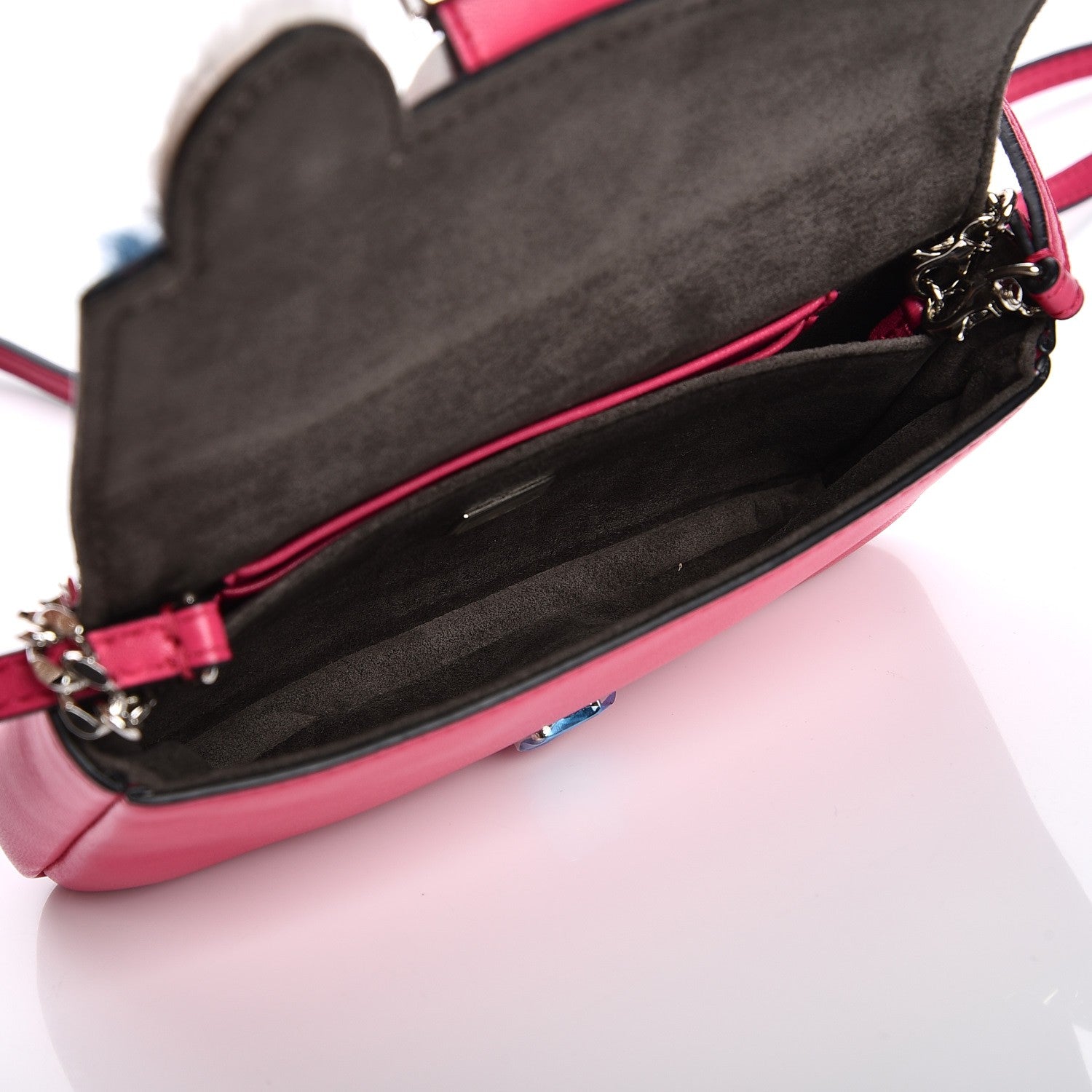 Fendi Shiny Nappa Rabbit Fur Crystal Flowerland Micro Buggie Baguette Fuxia Curacao Multicolor 5 of 8