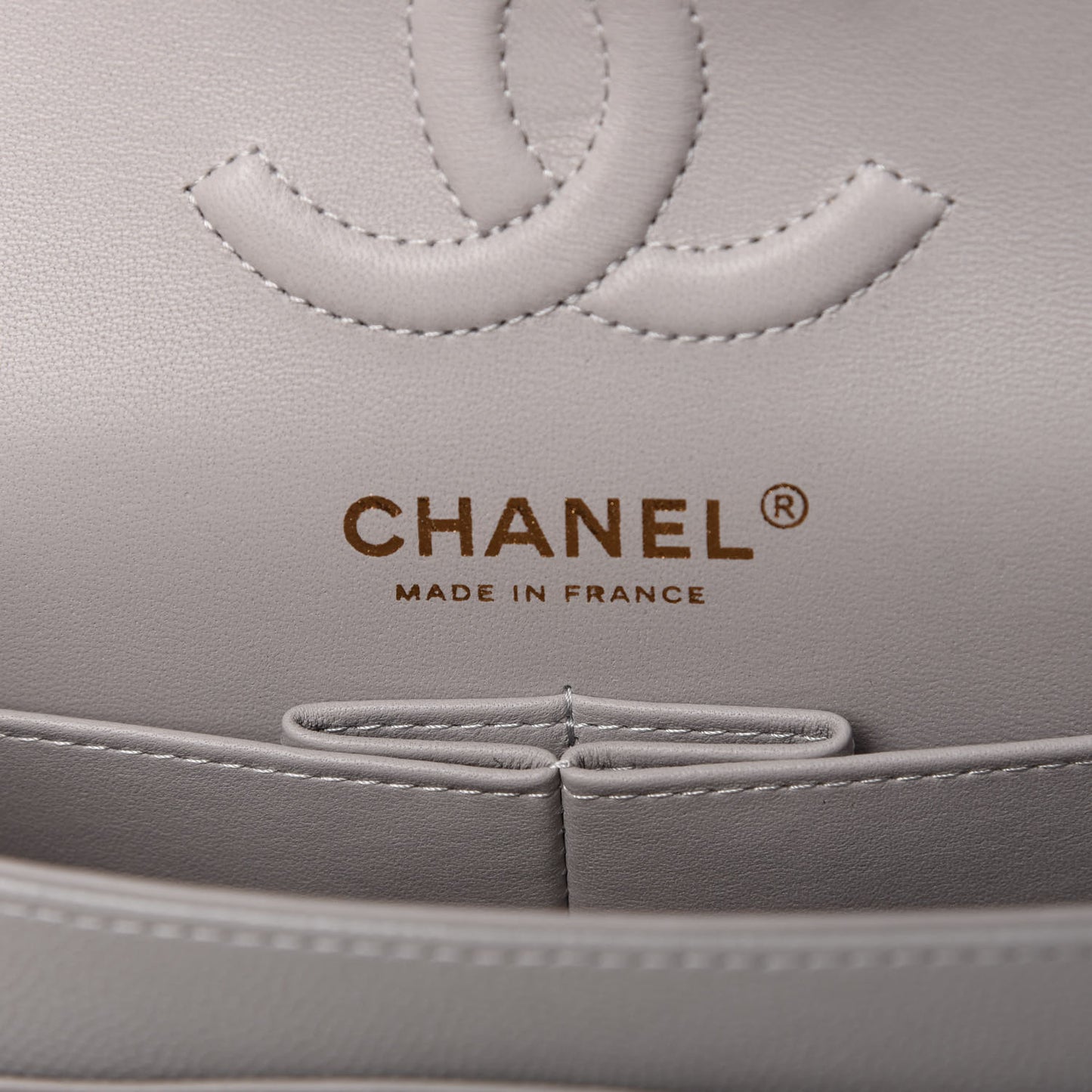 Caviar Quilted Small Double Flap Grey