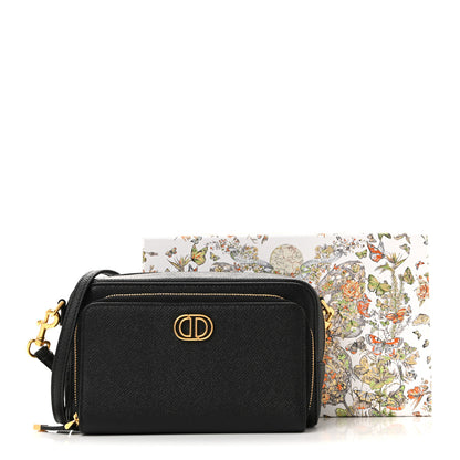 Christian Dior Grained Calfskin Caro Double Pouch Black 12 of 12