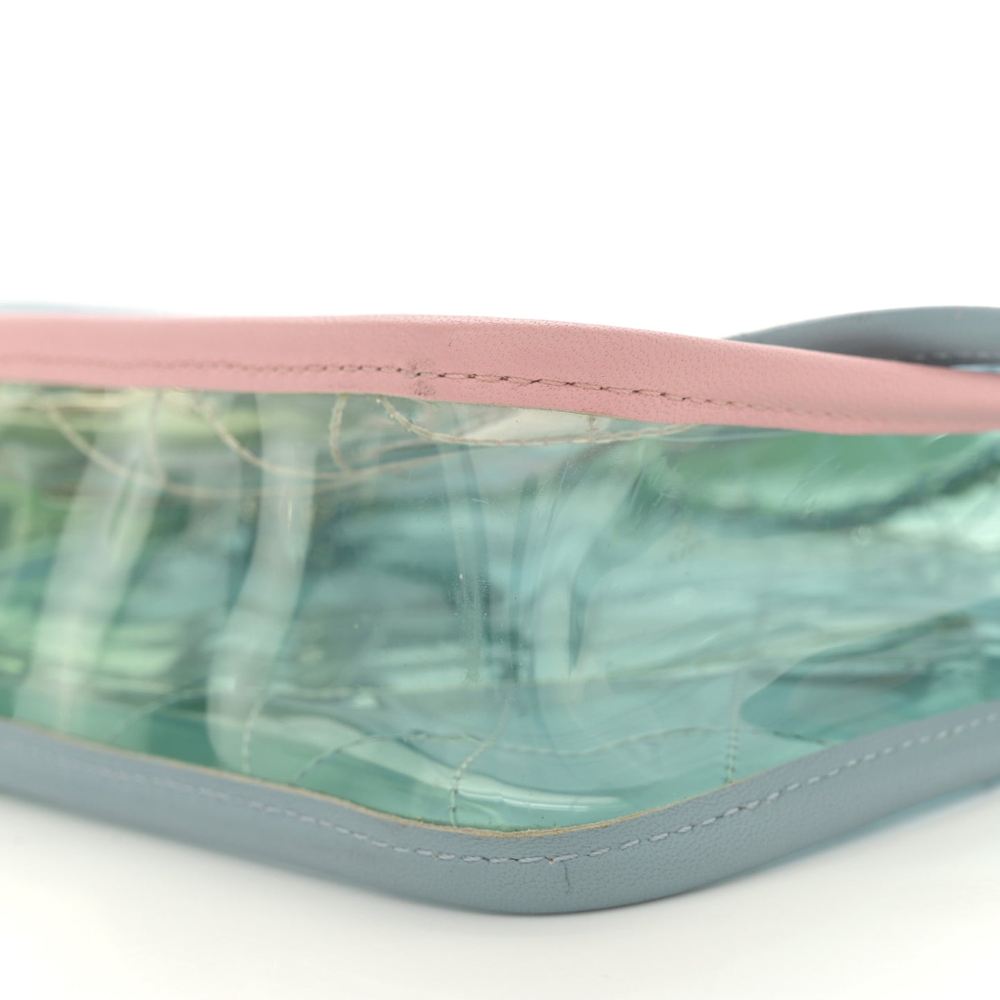 Lambskin PVC Quilted Medium Coco Splash Flap Blue Green