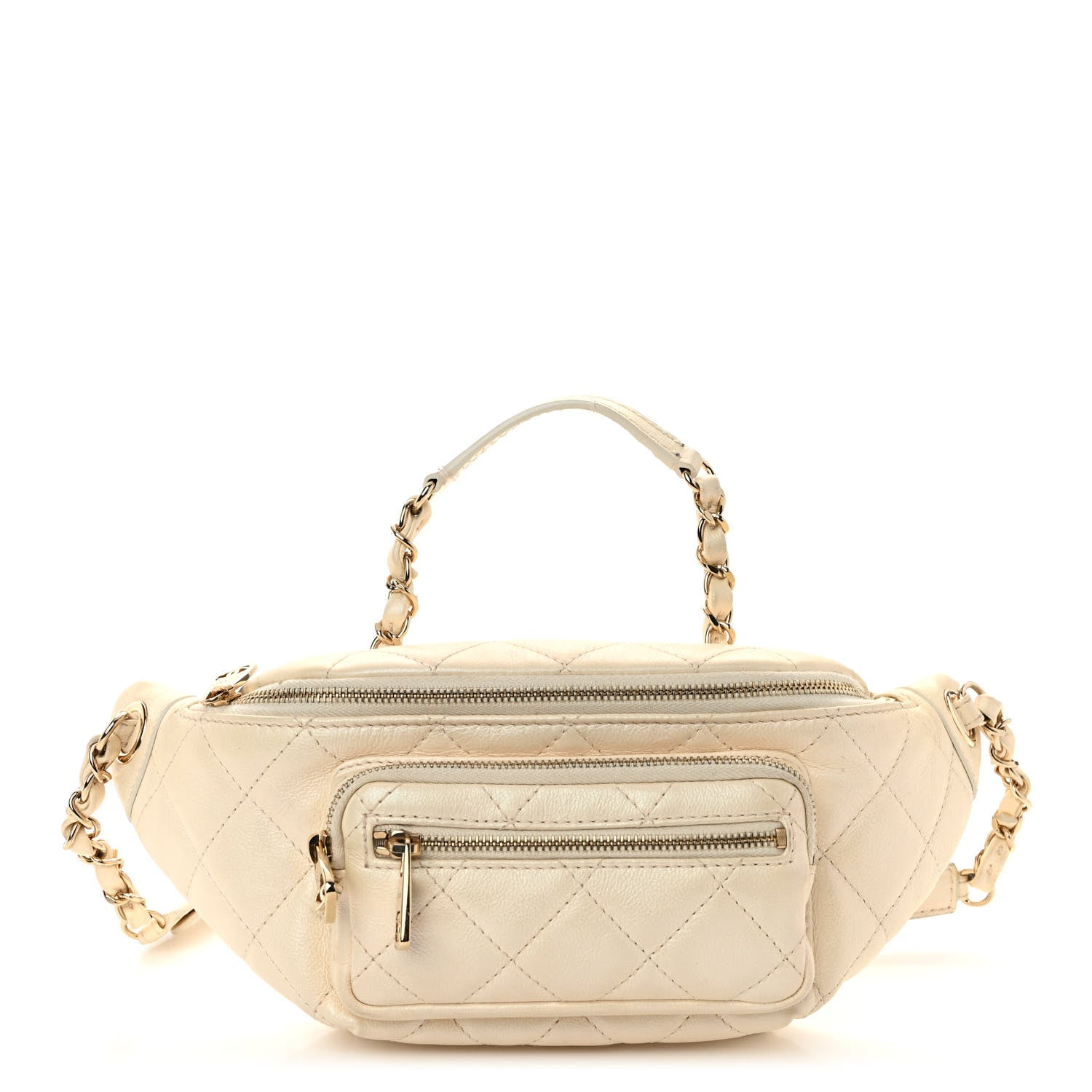 Chanel Iridescent Calfskin Quilted All About Waist Belt Bag Beige 1 of 10