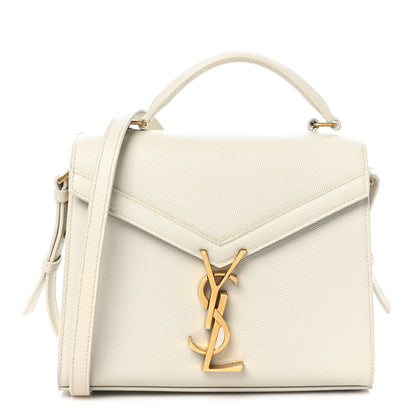 Saint Laurent Grain de Poudre Mini Classic Monogram Cassandra Top Handle Crema Soft 1 of 12