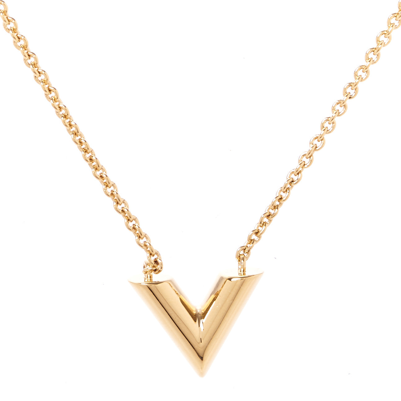Louis Vuitton Essential V Necklace Gold 2 of 7