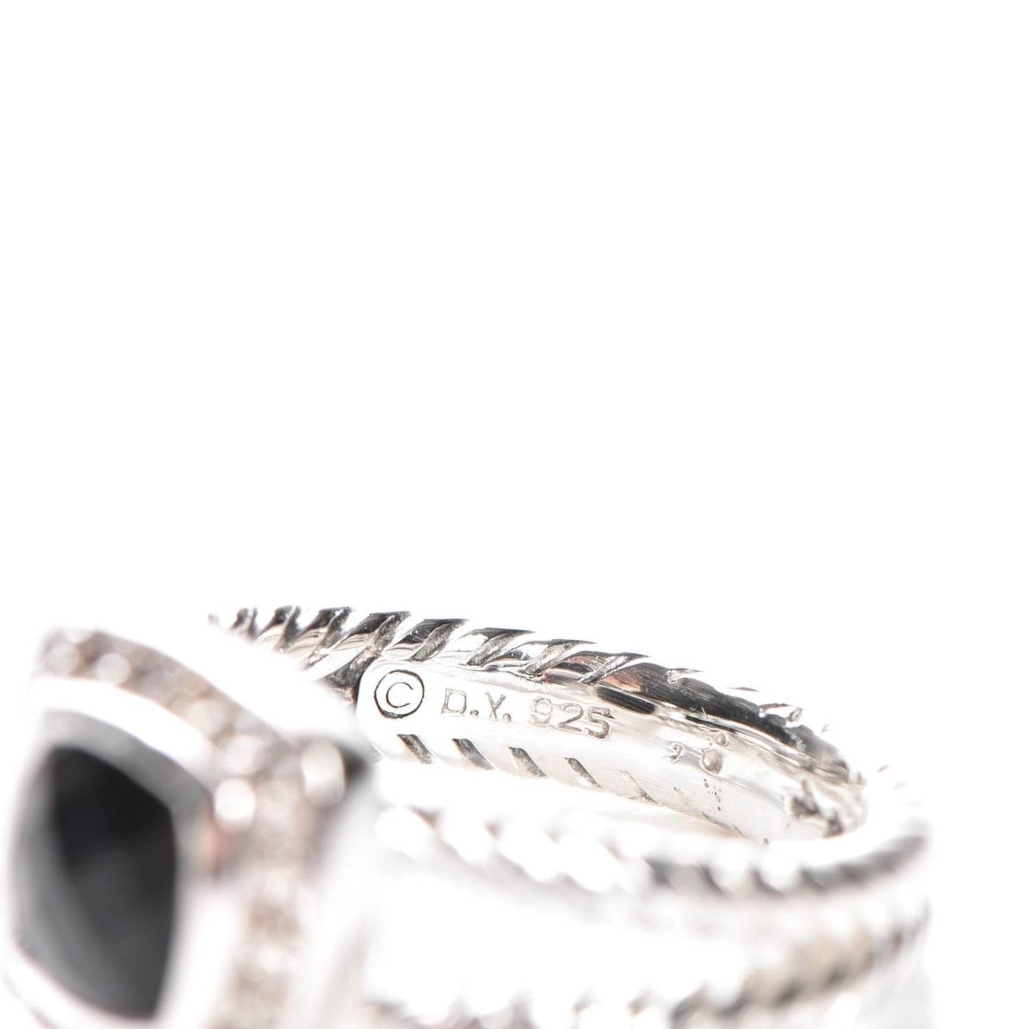 Sterling Silver Diamond Black Onyx 7mm Petite Albion Ring 54 7
