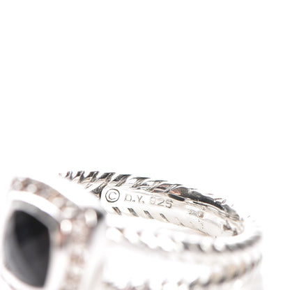 David Yurman Sterling Silver Diamond Black Onyx 7mm Petite Albion Ring 54 7 5 of 6