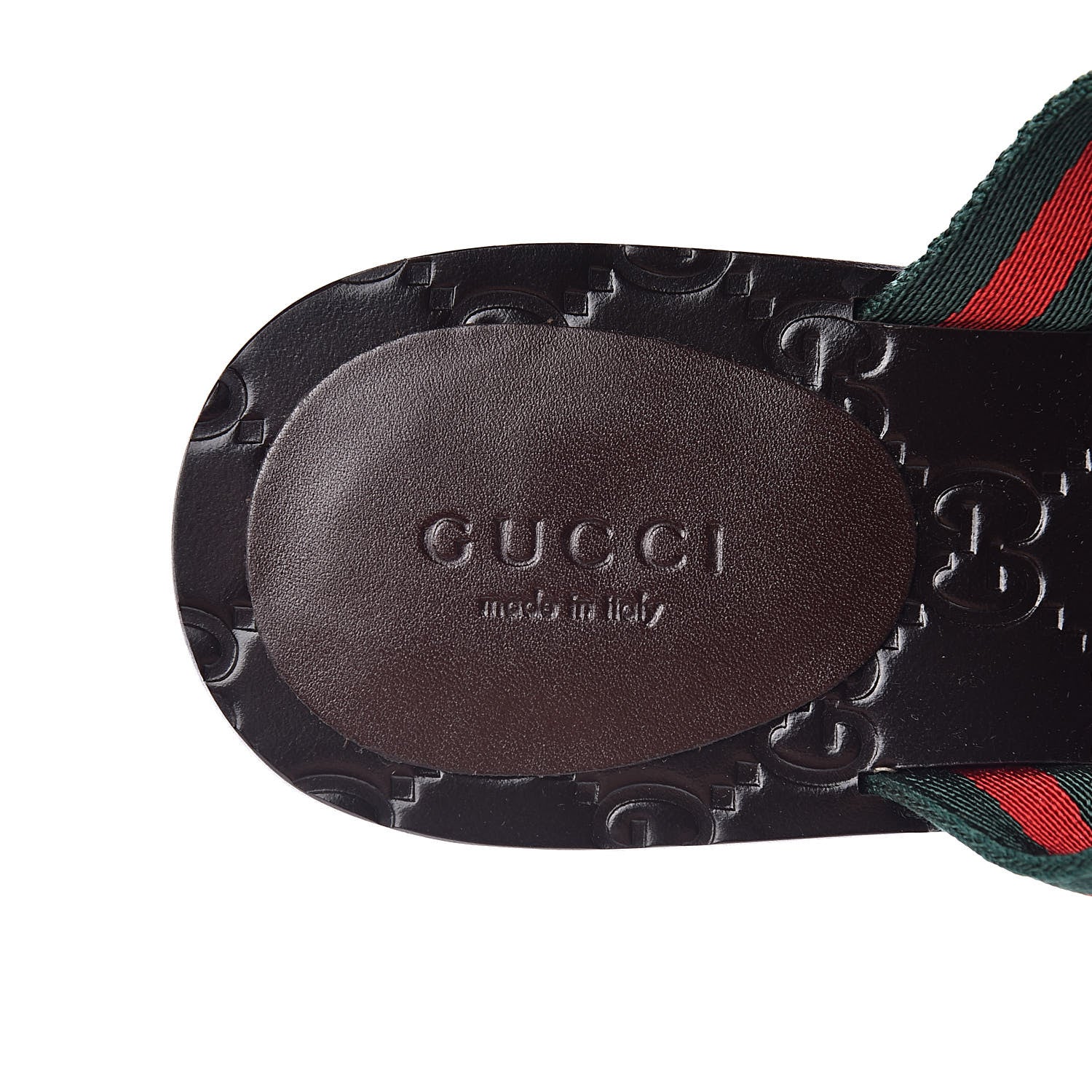 Gucci Nylon Guccissima Web Womens Thong Sandals 35.5 Green Red Black 6 of 10
