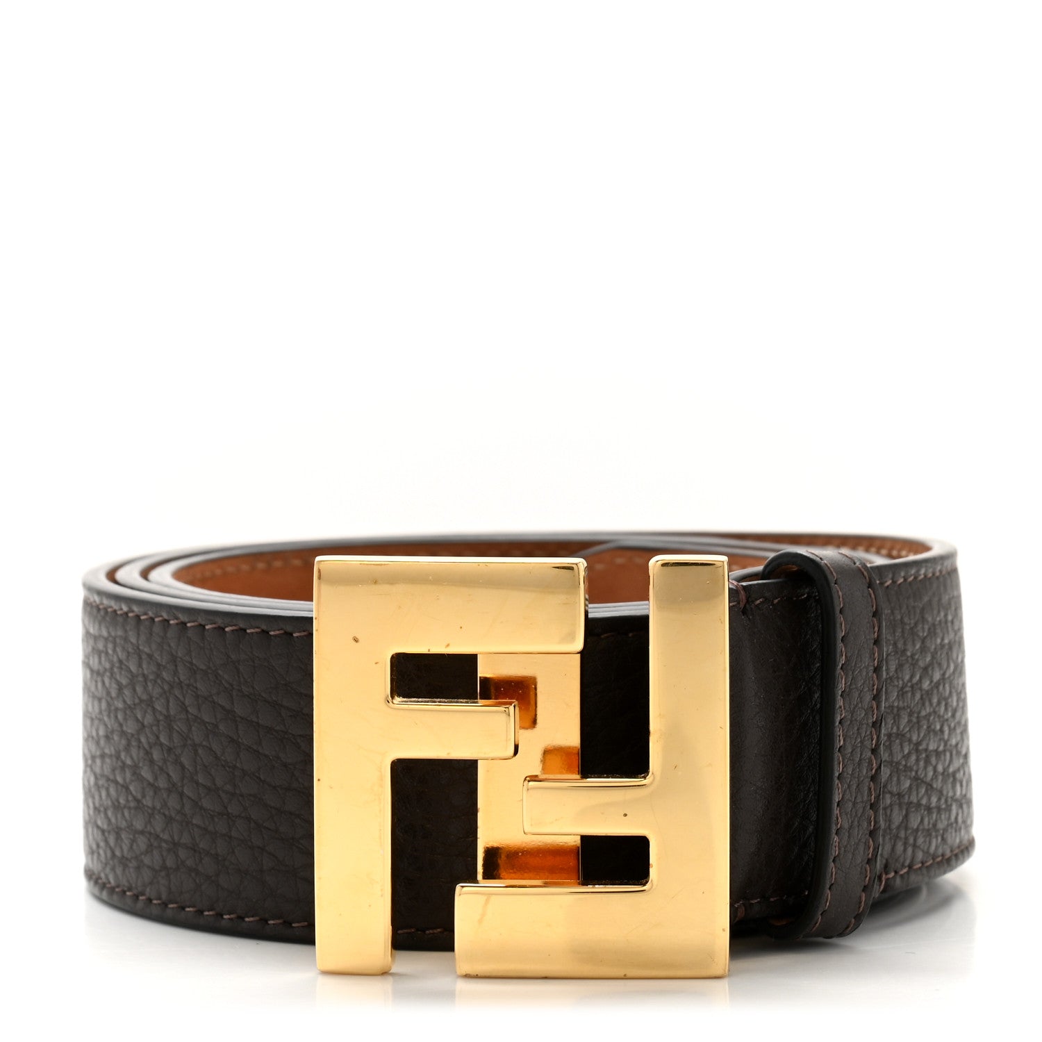 Fendi Cuoio Romano FF Buckle Belt 100 40 Brown 1 of 6