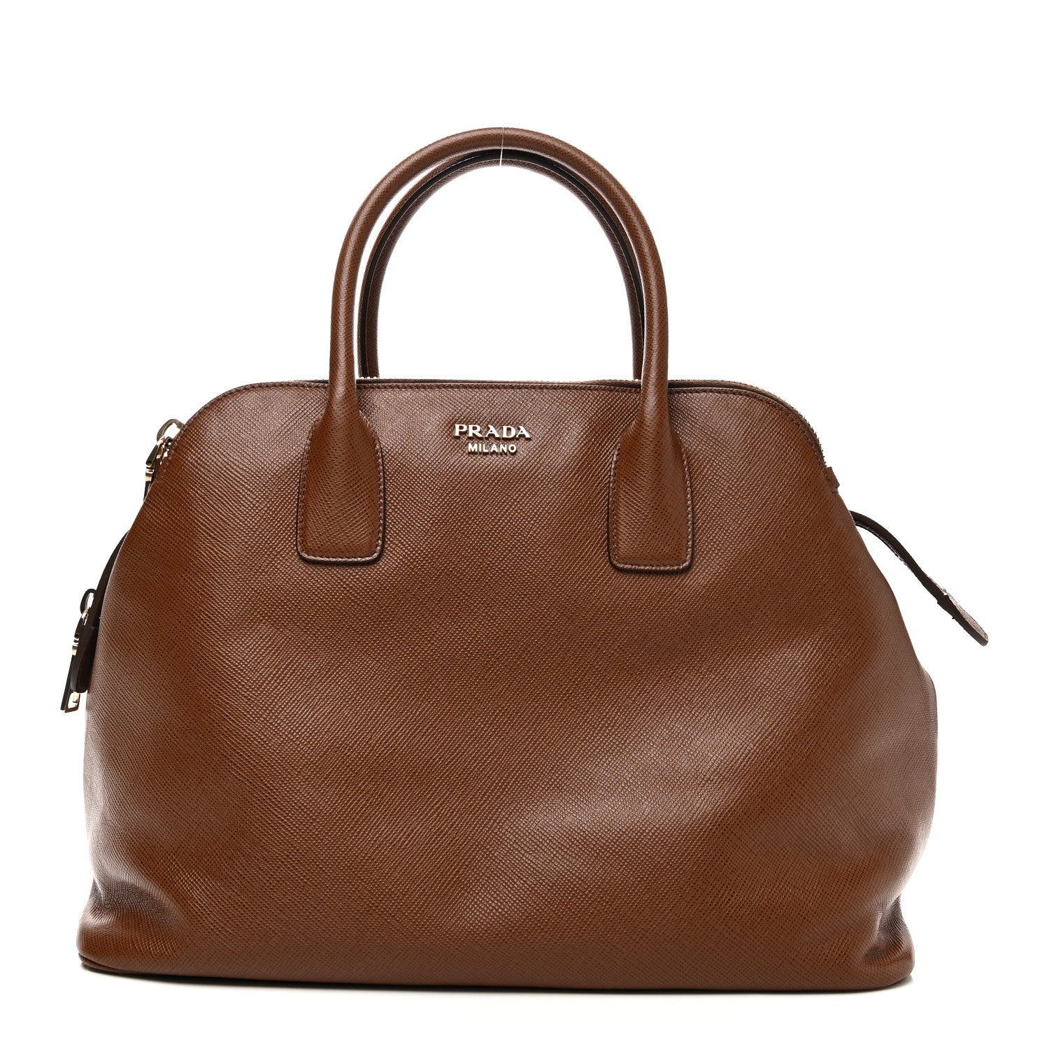 Prada Saffiano Cuir Top Handle Dome Tote Palissandro 1 of 9