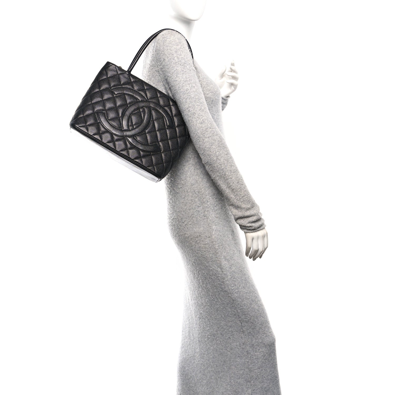Chanel Caviar Quilted Medallion Tote Black 3 of 10