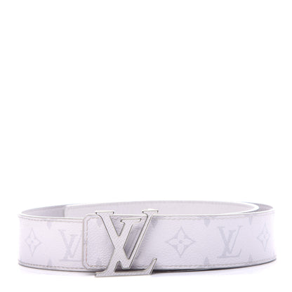 Louis Vuitton Taiga Monogram 40mm LV Initiales Belt 85 34 White 1 of 6