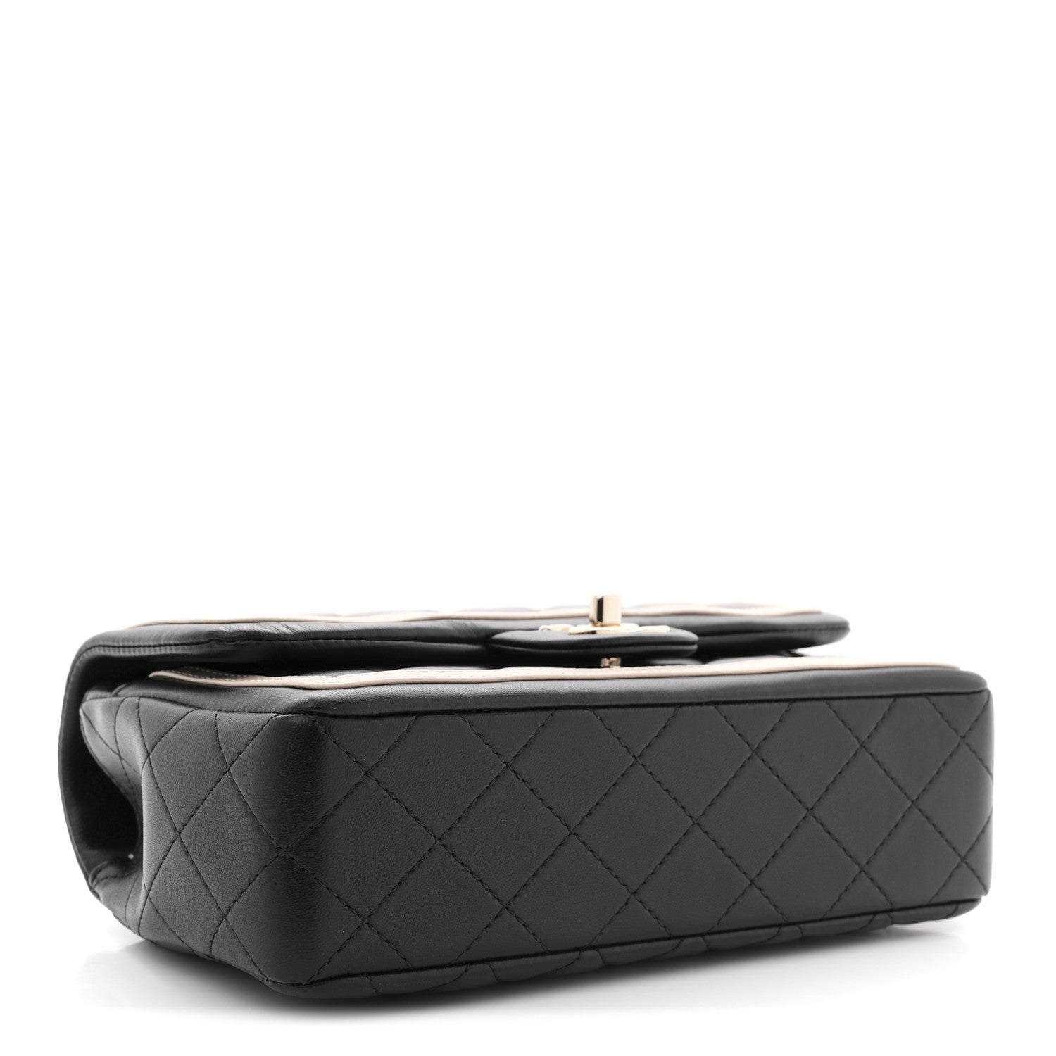 Chanel Lambskin Quilted Bicolor Flap Black Beige 4 of 11