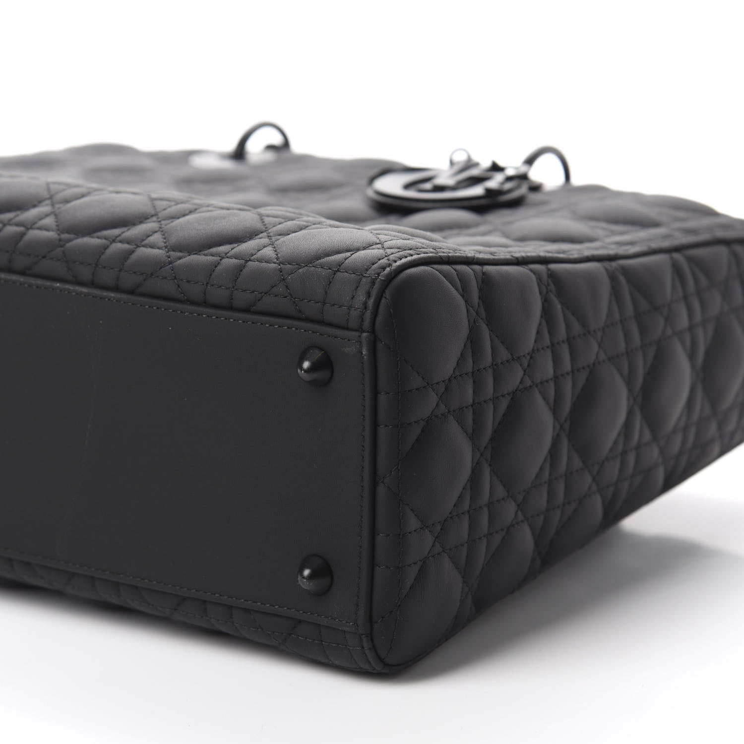 Christian Dior Ultra Matte Calfskin Cannage Large Lady Dior Black 7 of 10