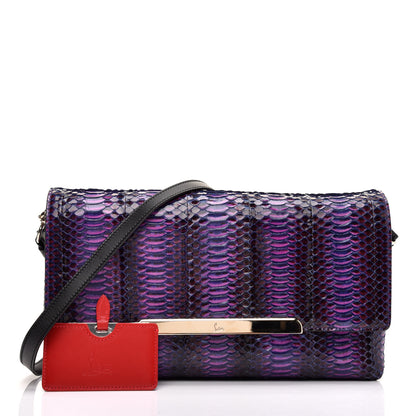 Christian Louboutin Watersnake Rocaille Rougissime Clutch Violet 11 of 11