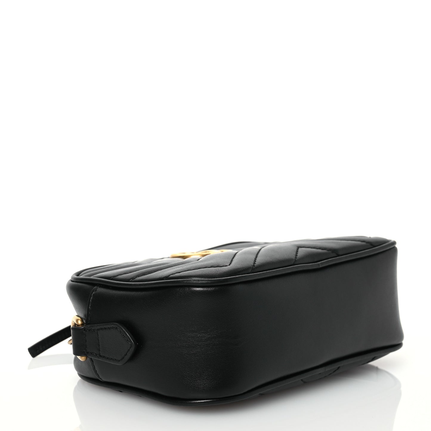 Calfskin Matelasse Mini GG Marmont Chain Shoulder Bag Black