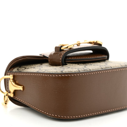 Gucci GG Supreme Monogram Azalea Calfskin Web Horsebit 1955 Wallet On Strap Beige Ebony Brown Sugar 9 of 10