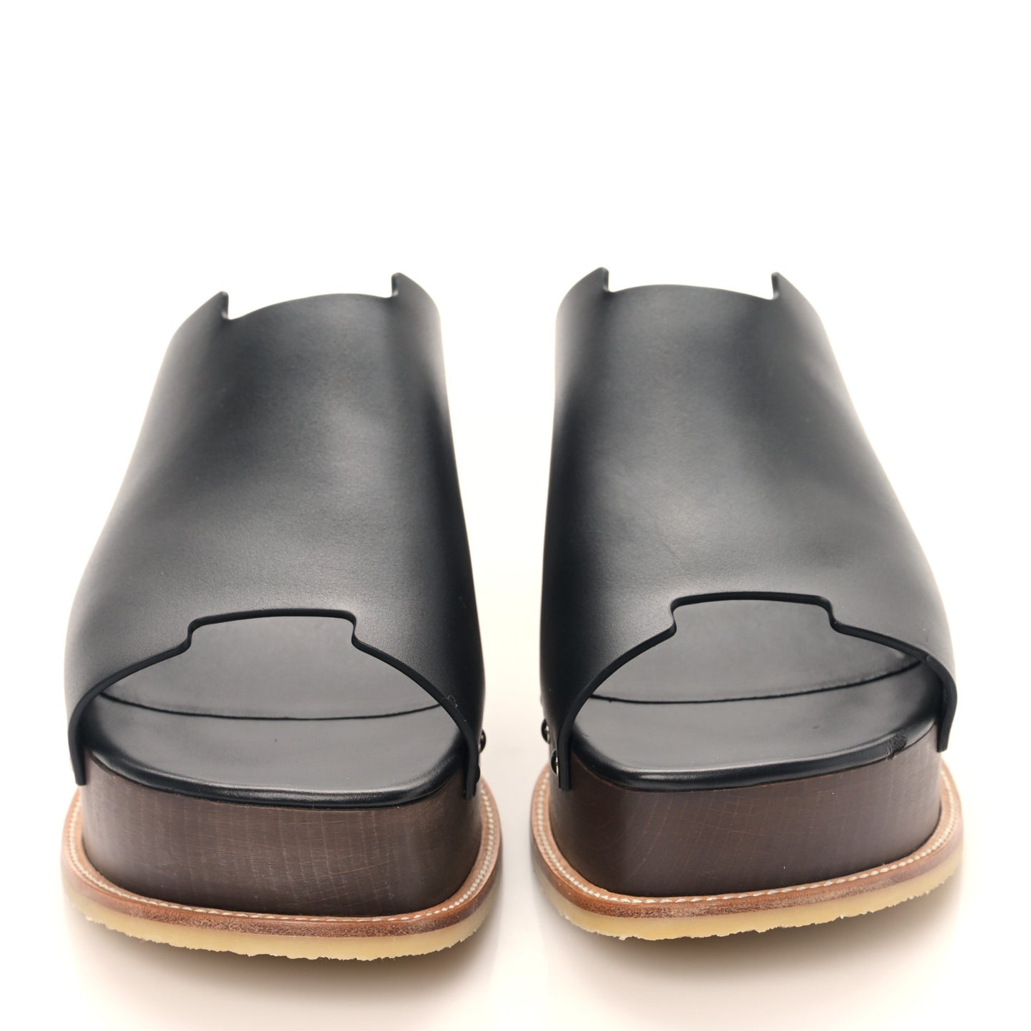 Calfskin Ellipse Sandals 40 Black
