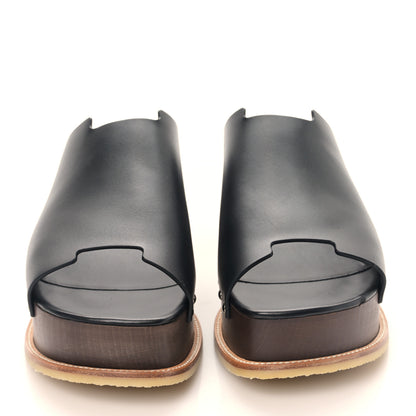 Hermes Calfskin Ellipse Sandals 40 Black 2 of 9