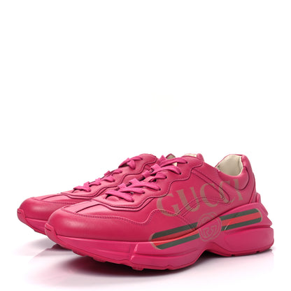 Gucci Calfskin Logo Womens Rhyton Sneakers 40 Box Pink 3 of 6