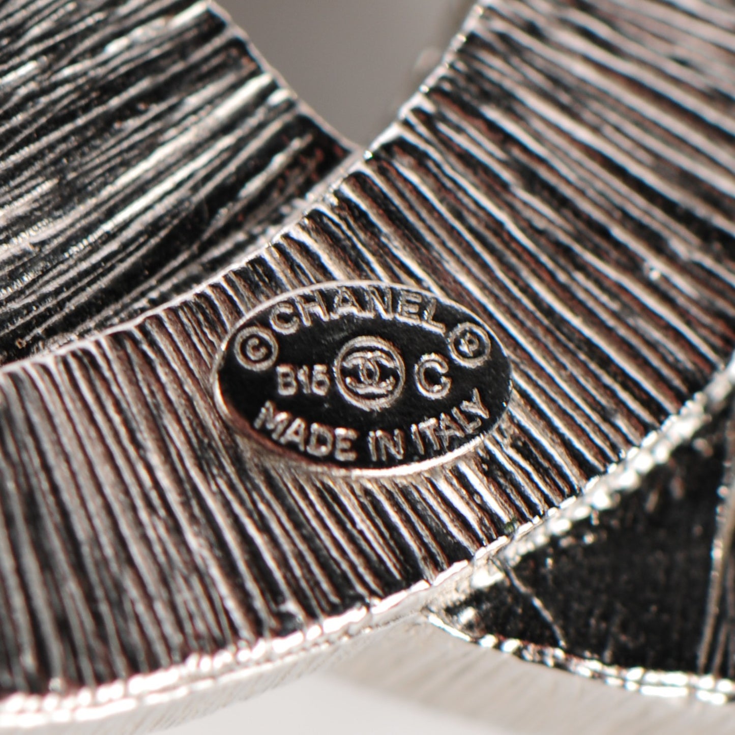 Baguette Crystal CC Brooch Silver