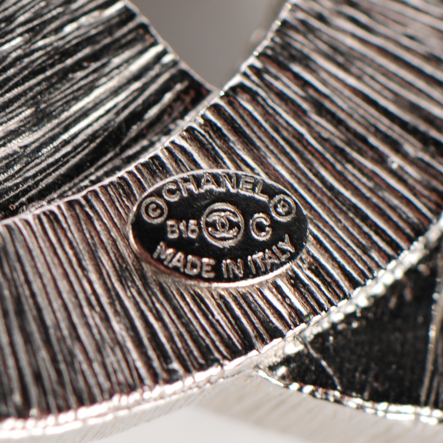 Chanel Baguette Crystal CC Brooch Silver 5 of 5