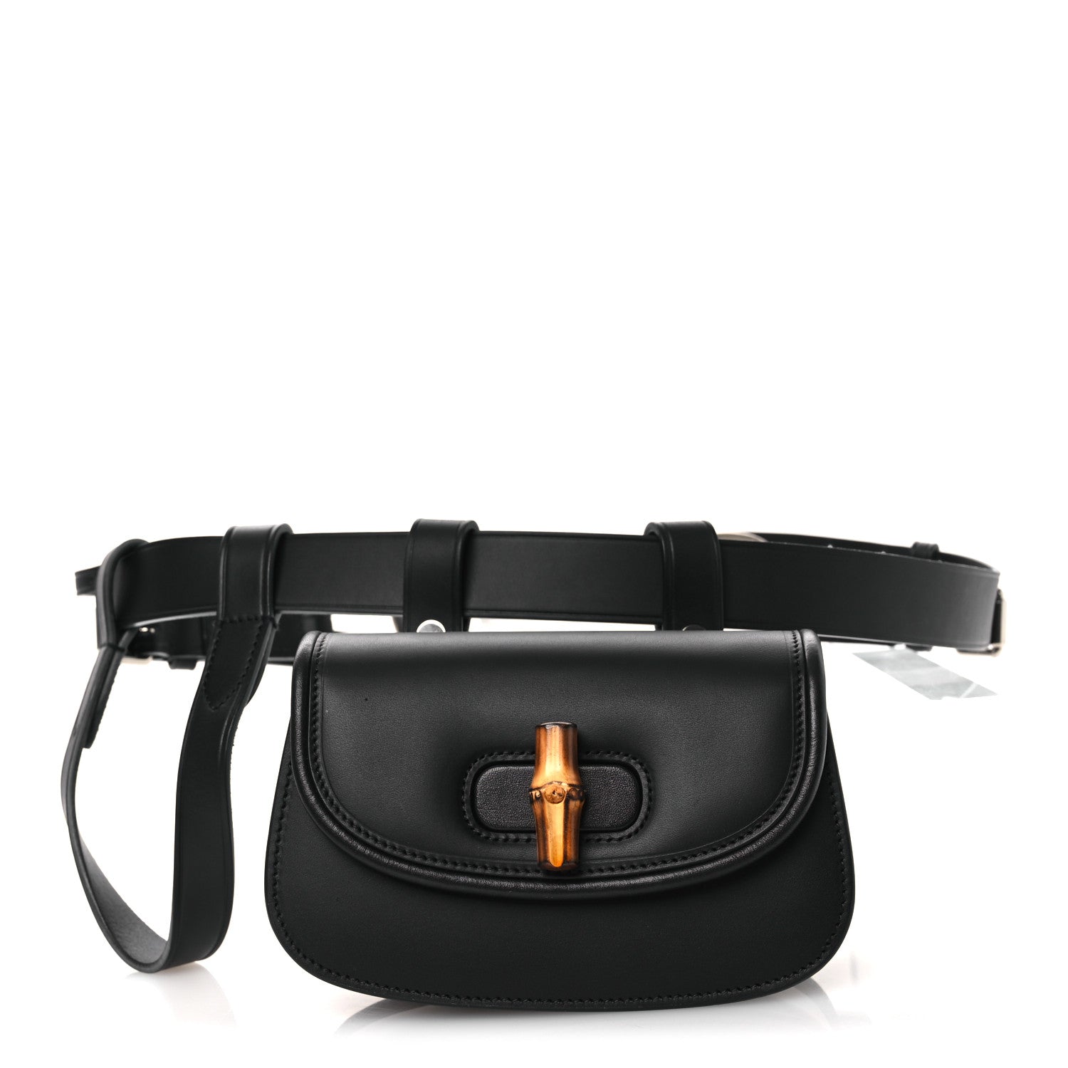 Gucci Calfskin Bamboo Mini 1947 Belt Bag 95 38  Black 1 of 10