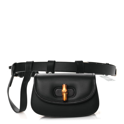 Gucci Calfskin Bamboo Mini 1947 Belt Bag 95 38  Black 1 of 10