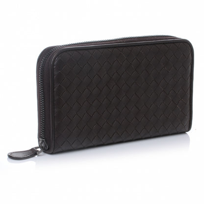 Bottega Veneta Nappa Intrecciato Zip Around Wallet Ebano 3 of 8