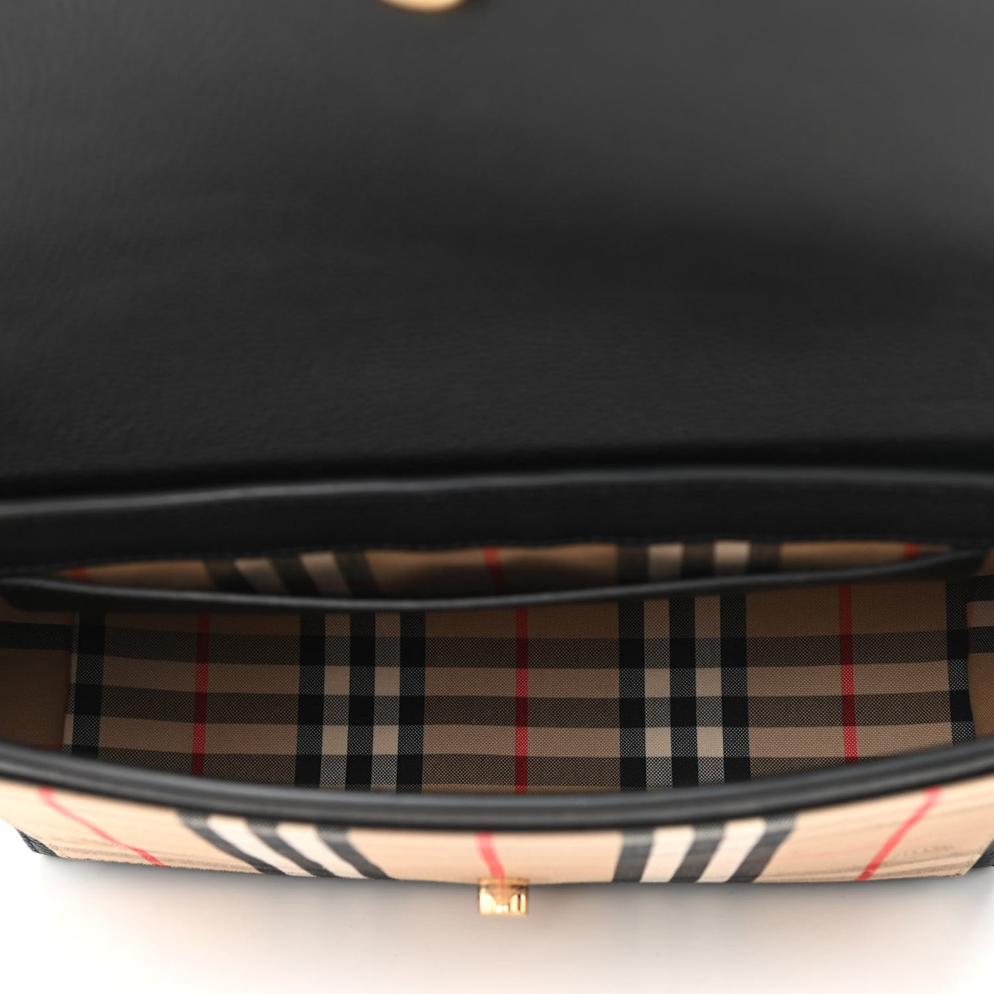Grainy Calfskin Vintage Check Note Crossbody Bag Black
