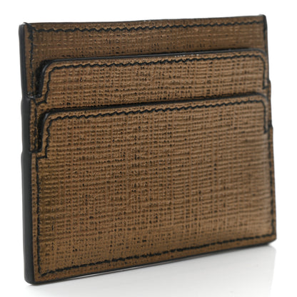 Alexander McQueen Metallic Textured Calfskin Skull Card Holder Gold 3 of 7