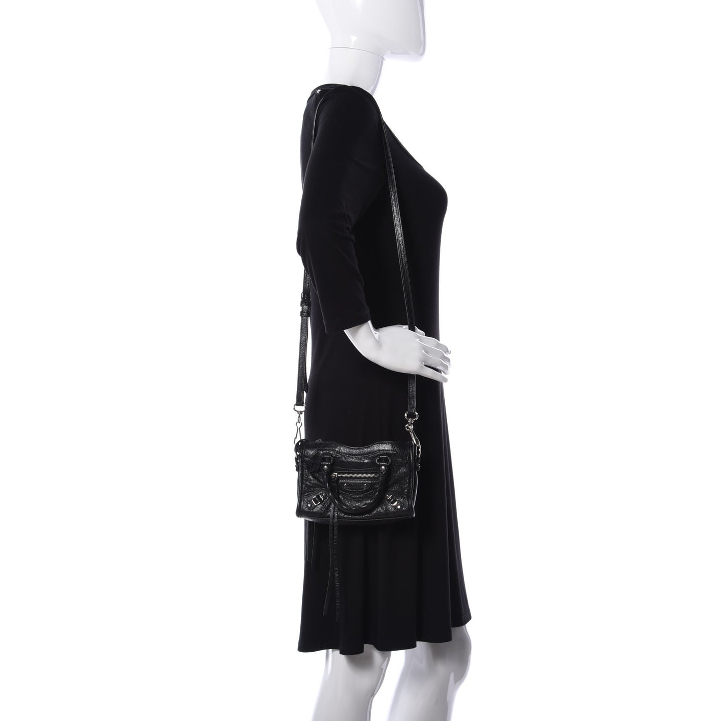 Agneau Classic Silver Hardware Nano City Black