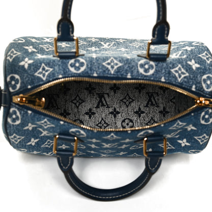 Louis Vuitton Monogram Jacquard Denim Speedy Bandouliere 25 Bleu 5 of 12