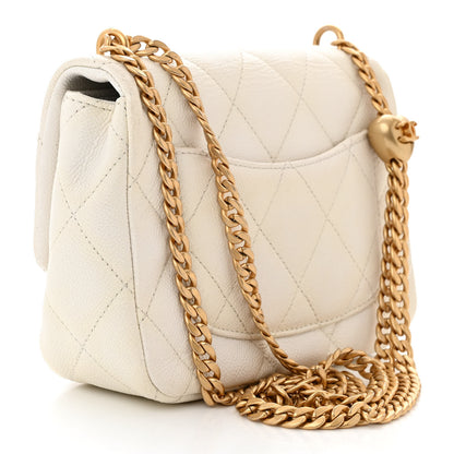 Chanel Caviar Quilted Mini Sweetheart Flap White 3 of 10
