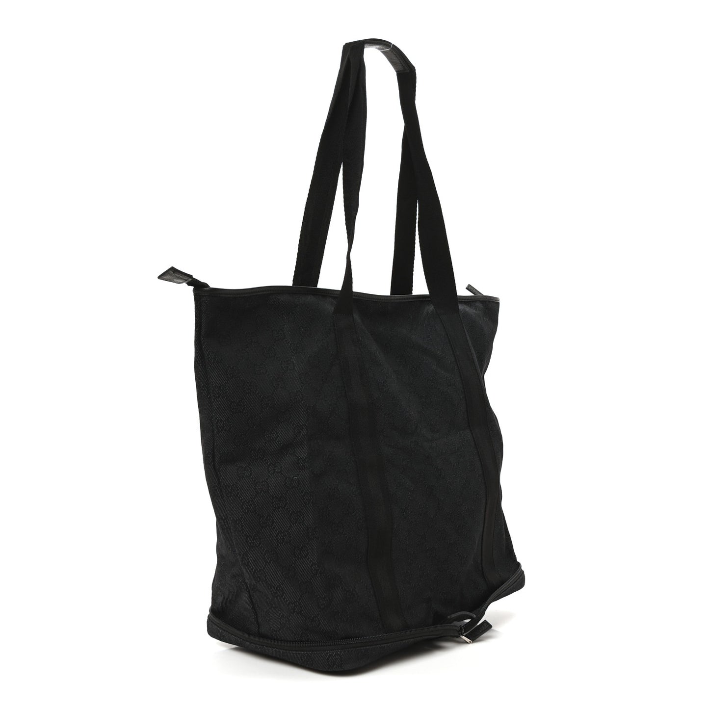 Denim Monogram Large Collapsible Travel Tote Black