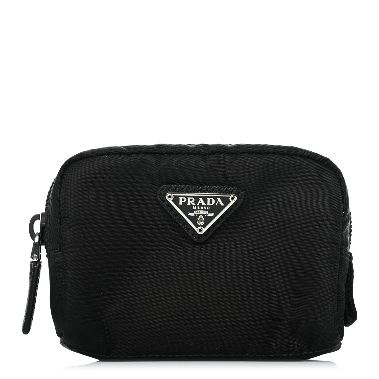 Prada Tessuto Nylon Saffiano Pouch Black 1 of 8