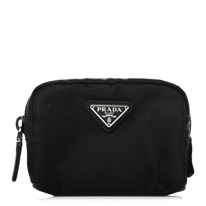 Prada Tessuto Nylon Saffiano Pouch Black 1 of 8