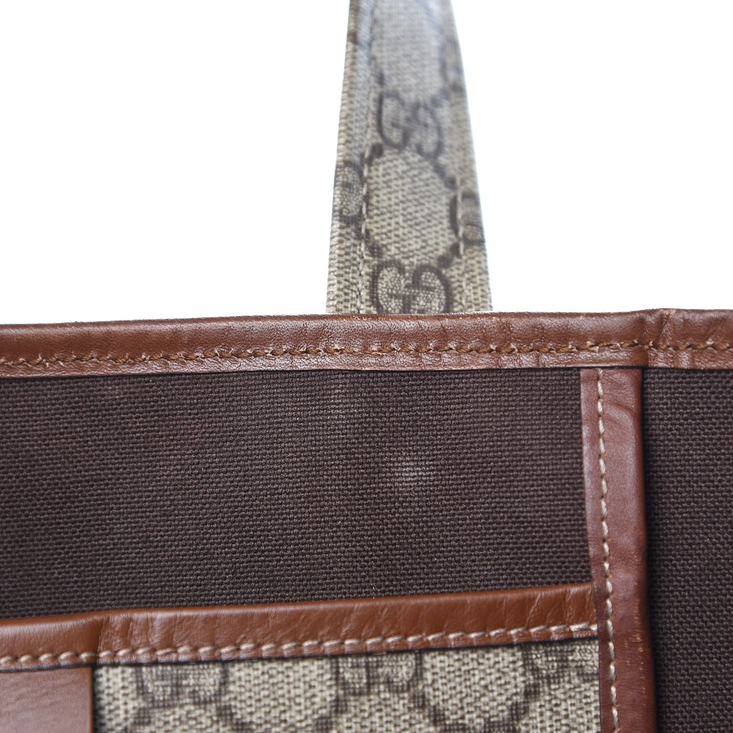 Gucci GG Plus Monogram Small Signature Web Loop Vertical Tote Light Brown 8 of 16