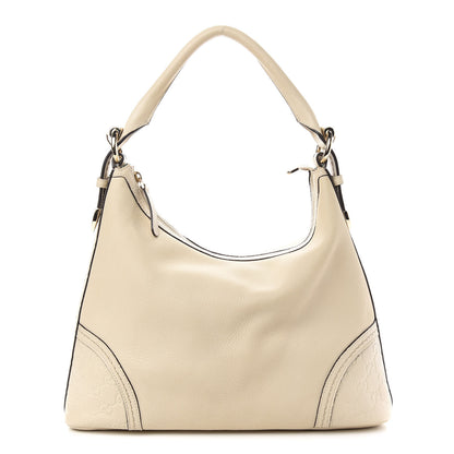 Gucci Pebbled Calfskin Guccissima Trim Medium Signoria Hobo Off White 1 of 11