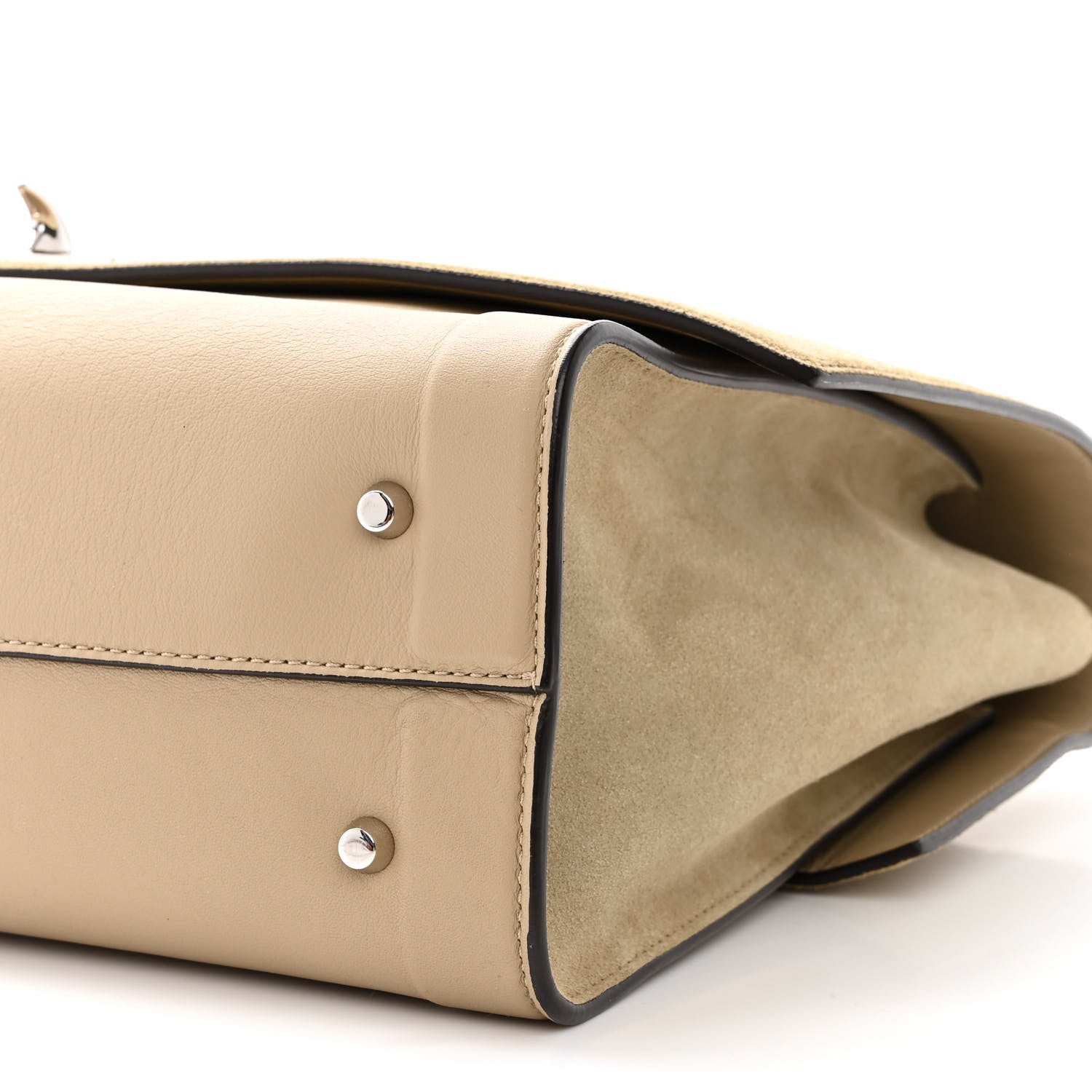 Givenchy Suede Calfskin Lambskin Medium Shark Lock Satchel Taupe 11 of 11