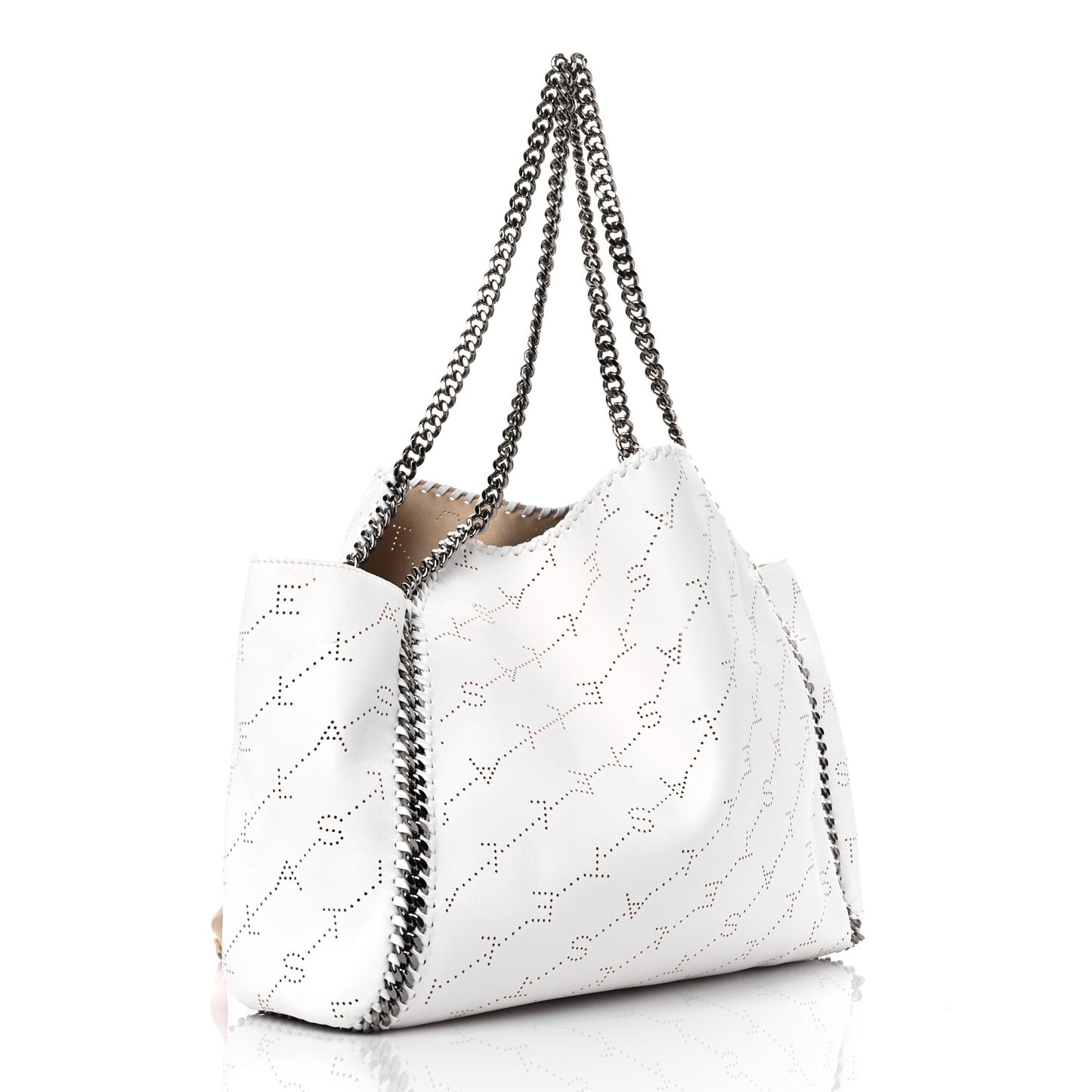 Eco Alter Nappa Perforated Logo Falabella Reversible Tote Optical White