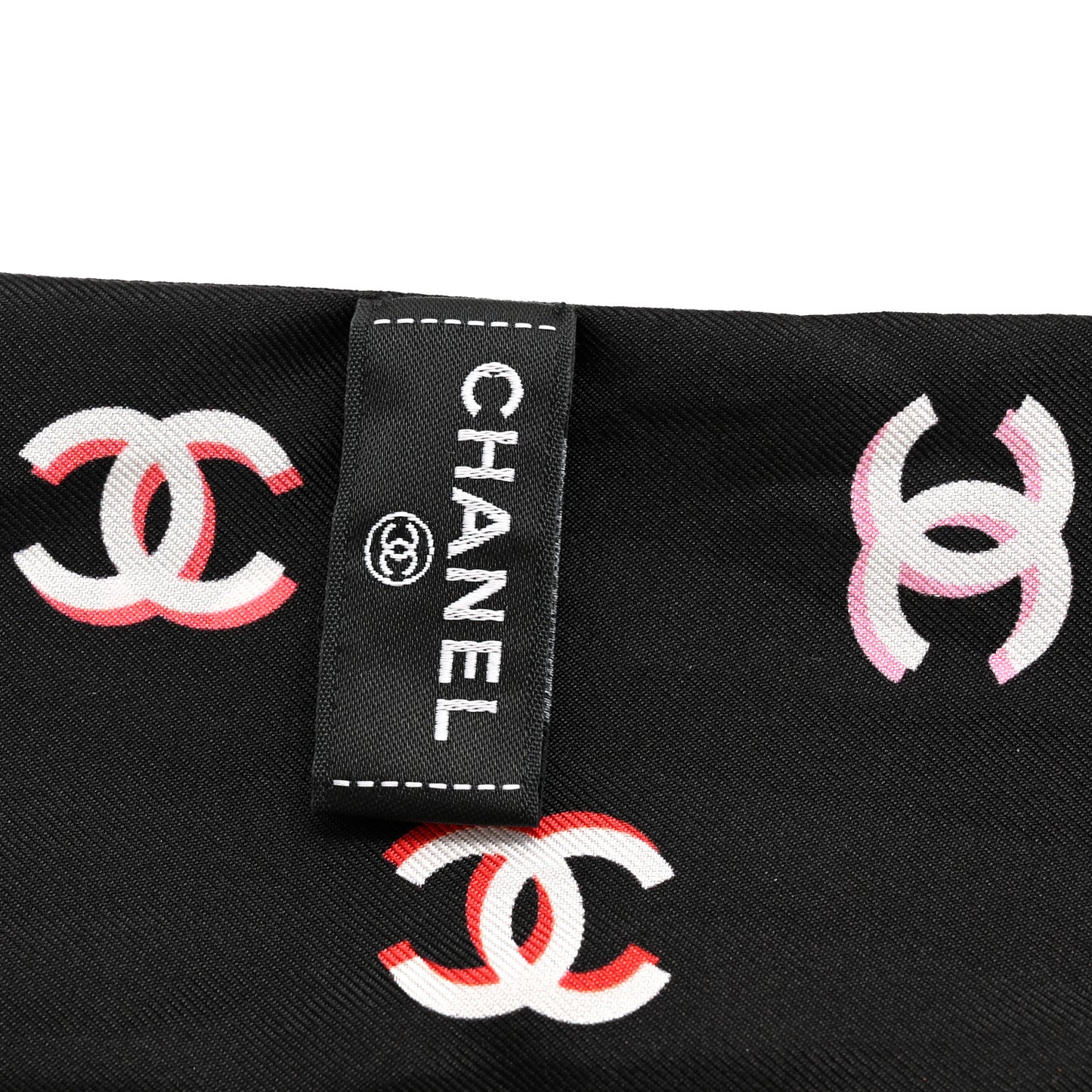 Silk CC Bandeau Scarf Black Multicolor