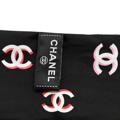 Chanel Silk CC Bandeau Scarf Black Multicolor 3 of 4