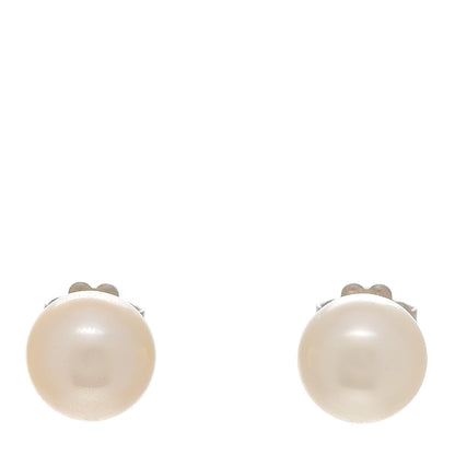 Tiffany Sterling Silver Freshwater Pearl 8-9mm Ziegfeld Earrings 1 of 4