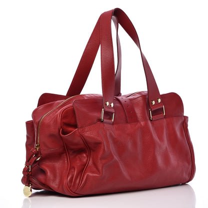 Mulberry Glossy Goatskin Mabel Satchel Red 3 of 8