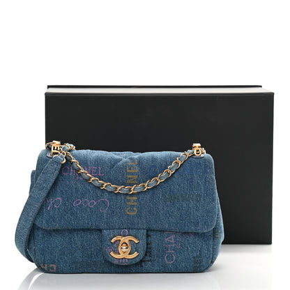 Chanel Denim Quilted Mini Denim Mood Rectangular Flap Blue Multicolor 2 of 10