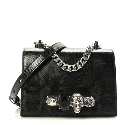 Alexander McQueen Lizard Embossed Calfskin Knuckle Crossbody Black 1 of 11
