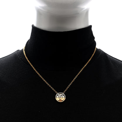 Louis Vuitton Metal L to V Necklace Gold Silver 2 of 4