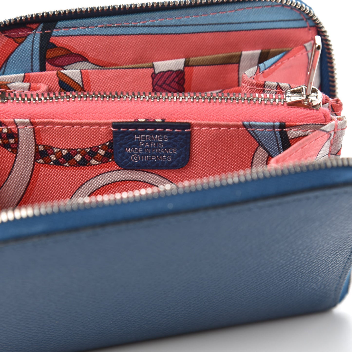 Epsom Silk'In Compact Wallet Deep Bleu