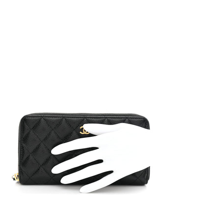 Chanel Caviar Quilted Large Gusset Zip Around Wallet Black 2 of 9