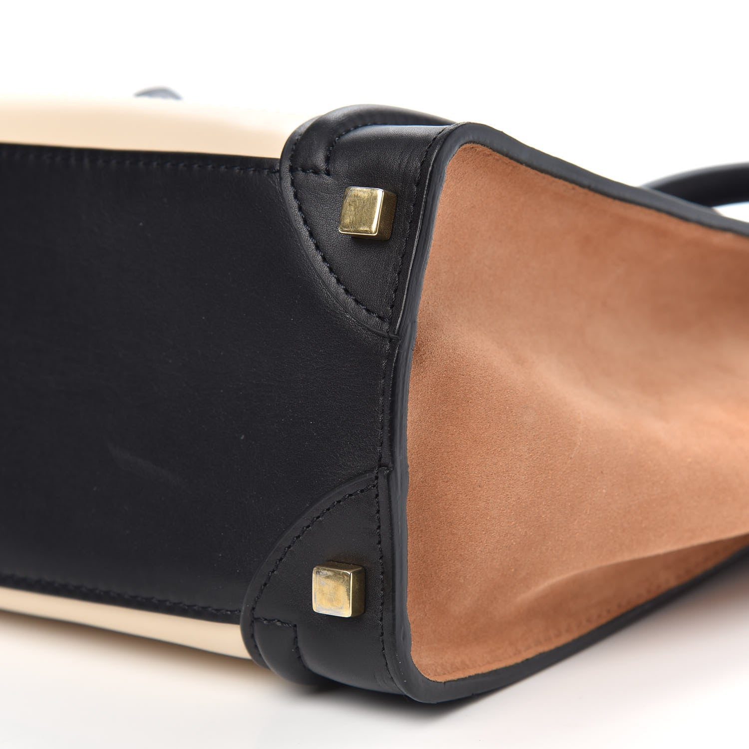 Celine Satin Calfskin Suede Micro Tri-Color Luggage Seashell 10 of 13
